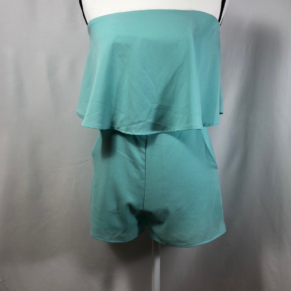 She + Sky teal women’s strapless romper size small